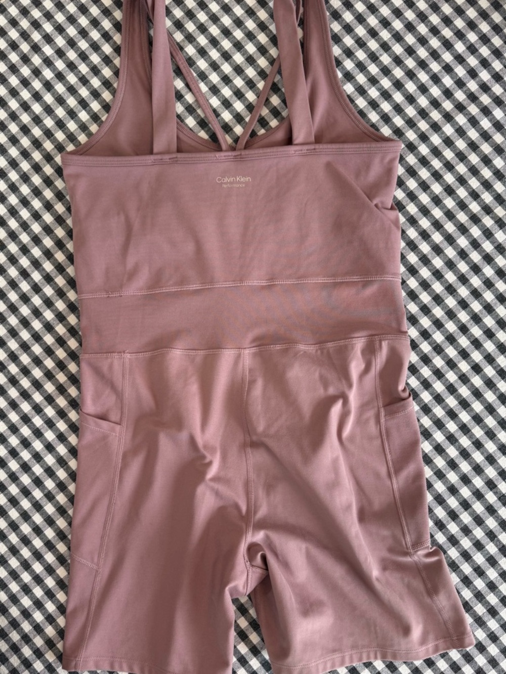 Calvin Klein Performance Dusty Rose Butter Soft Athletic Tank Romper - Picture 2 of 6